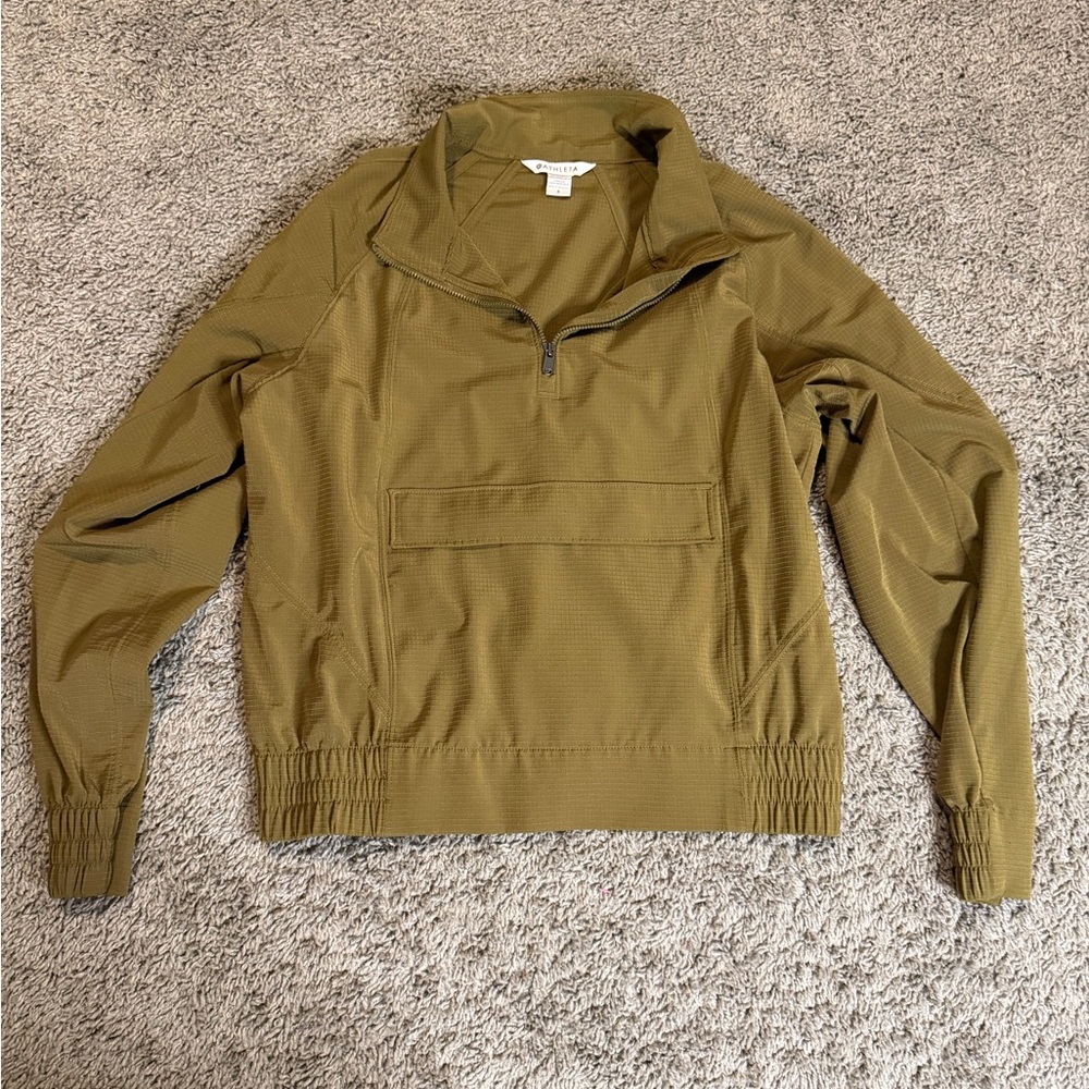 Women’s Athleta Boundless Popover Jacket Size Small Color Acacia Olive